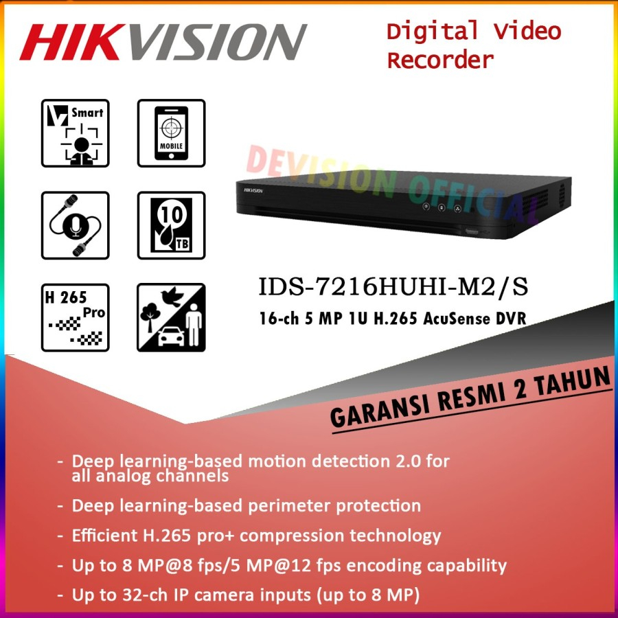 iDS-7216HUHI-M2/S HIKvision Dvr 16 Channel UP TO 8MP