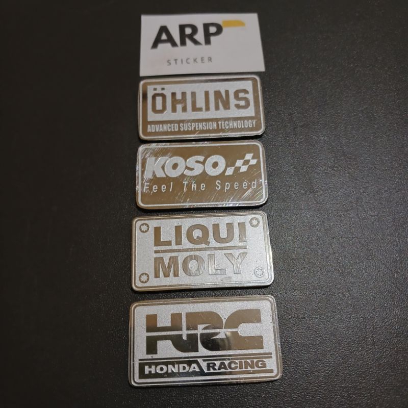 EMBLEM TUTUP SENSOR HONDA VARIO STAINLESS ONLINS KOSO LIQUI MOLY HRC