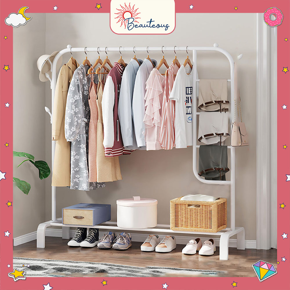 Rak Hijab Tingkat Stand Hanger Hijab Jilbab Gantungan Tas Celana Gawang Besi