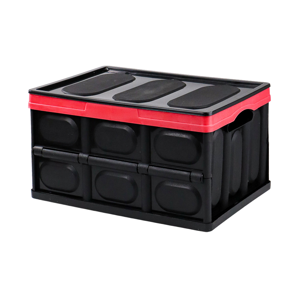 Tas Organizer Bagasi Mobil Car Storage Collapsible Container Box Black - car seat organizer - storage box mobil - Botol Minum storage mobil