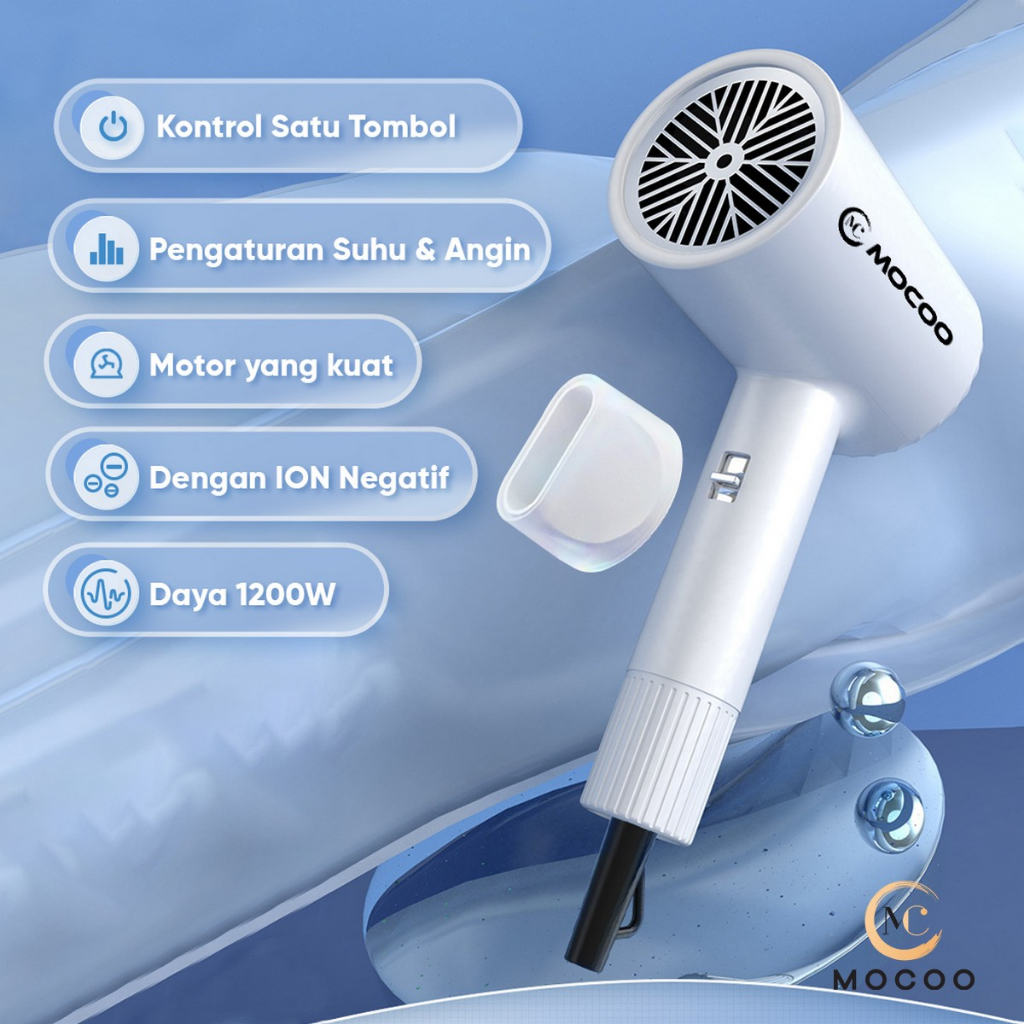 MOCOO Hair Dryer High Speed Pengering Rambut Hari Dryer Negative Ion Hair Protection Quick Drying MC-1639