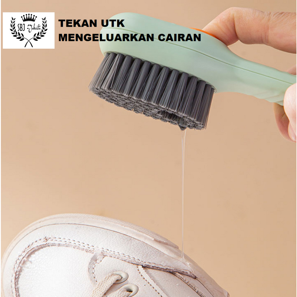 Sikat sepatu multiguna pembersih sepatu pakaian dgn tempat dispenser cair Sikat pakaian Cleaning Brush