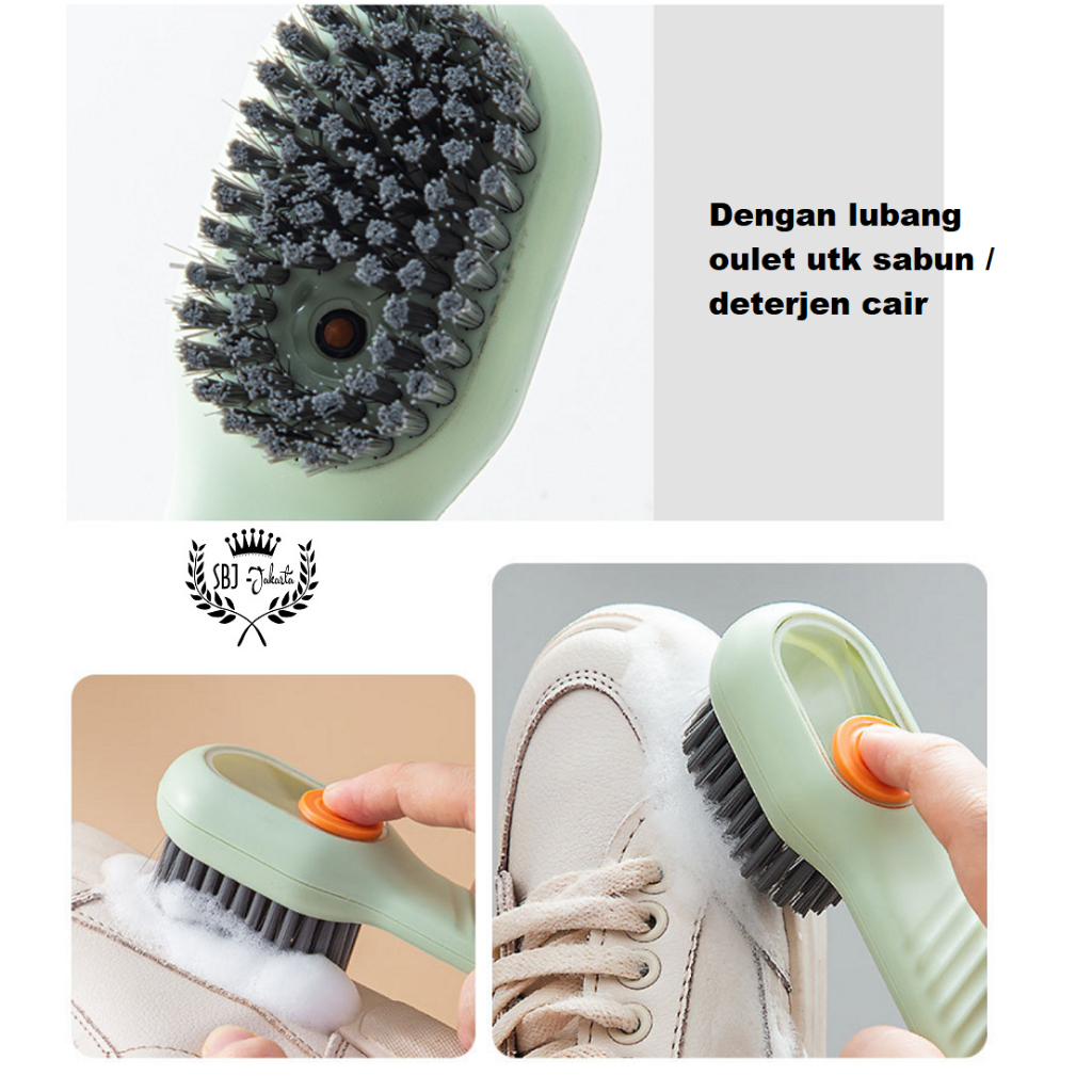 Sikat sepatu multiguna pembersih sepatu pakaian dgn tempat dispenser cair Sikat pakaian Cleaning Brush