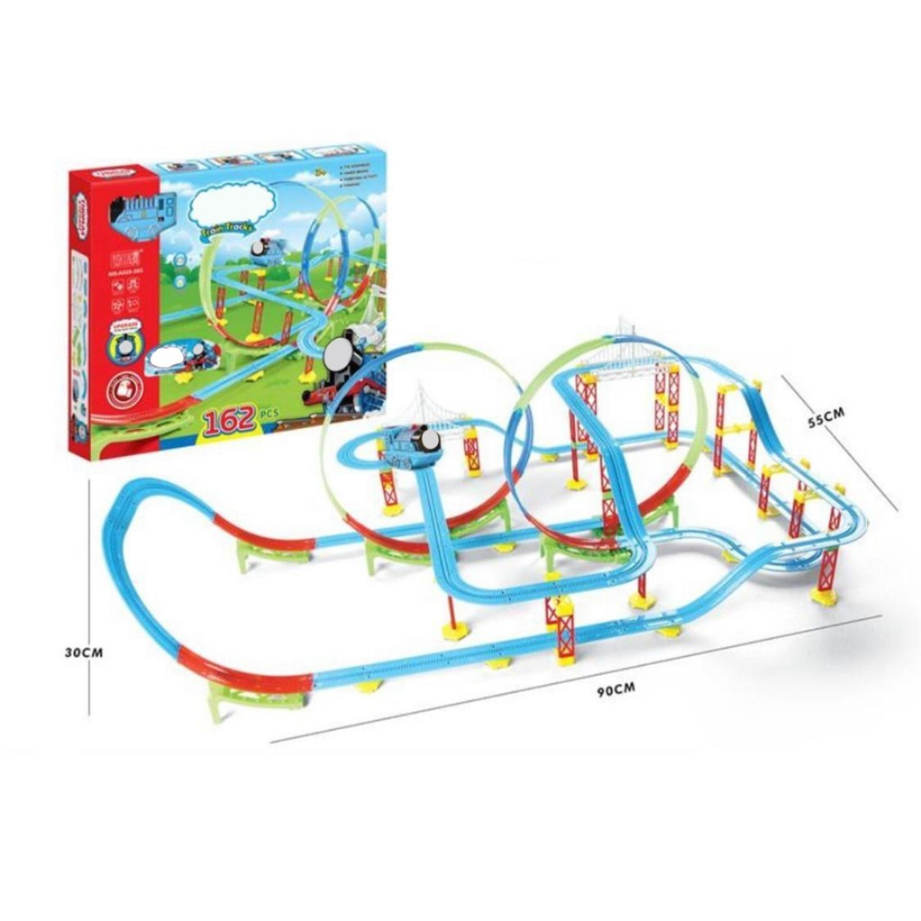 Mainan Kereta Api TRAIN &amp; THO MAS ISI 162PCS Train Track Roller Coaster