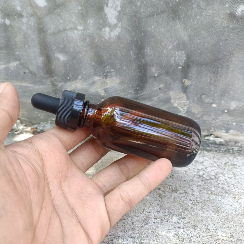 Botol pipet kaca 60ml bening / Amber / botol pipet tetes essential oil