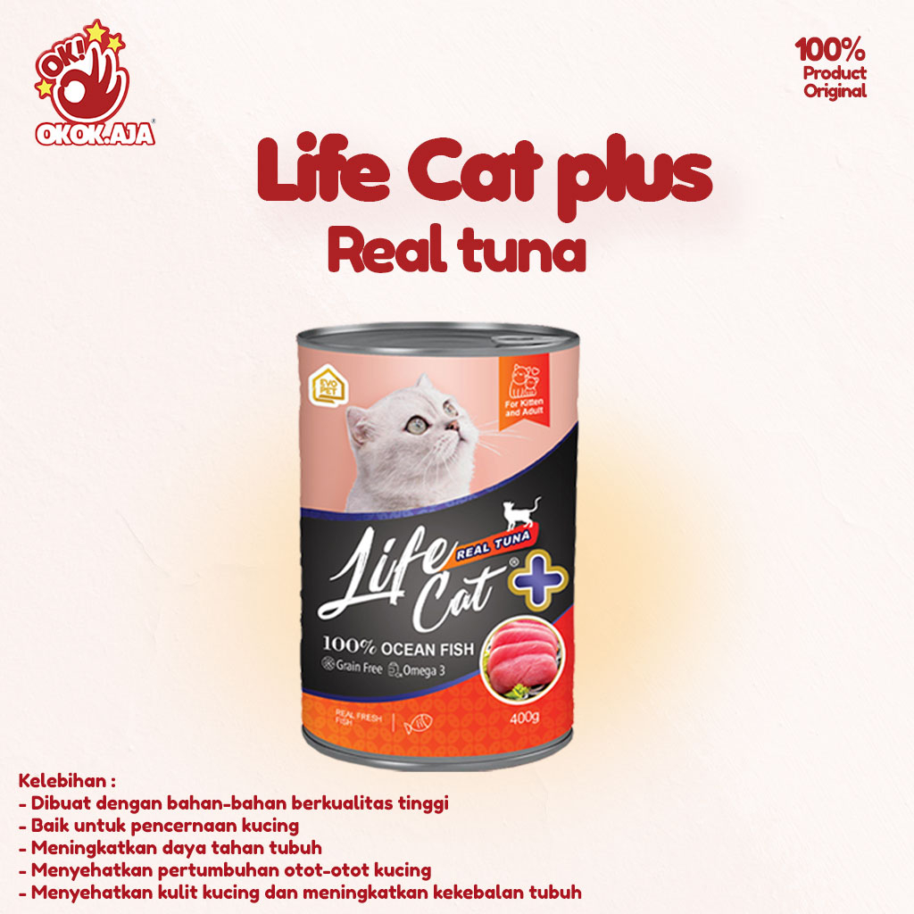 LIFE CAT PLUS kaleng 400gr -  makanan kucing basah premium dan murah