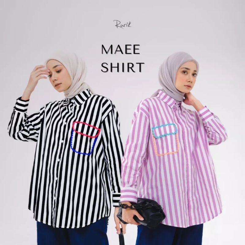 Preloved Maee Shirt Rurik - Hitam Putih