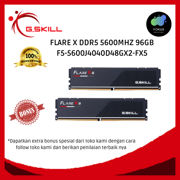 Gskill Flare X DDR5 5600Mhz 96GB (2x48GB) F5-5600J4040D48GX2-FX5