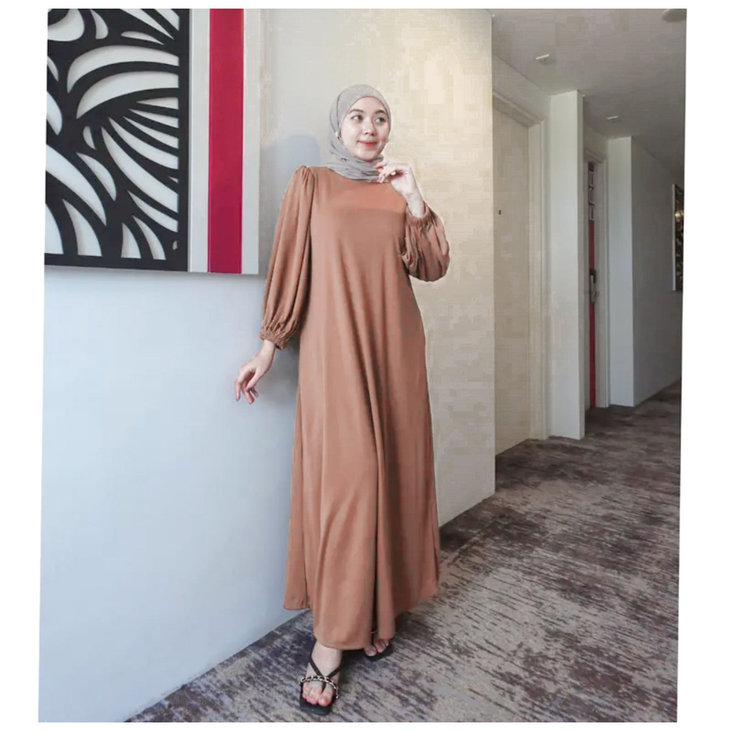 HANUM GAMIS AIRFLOW PANJANG WANITA MUSLIMAH CRINCKLE CRINCLE