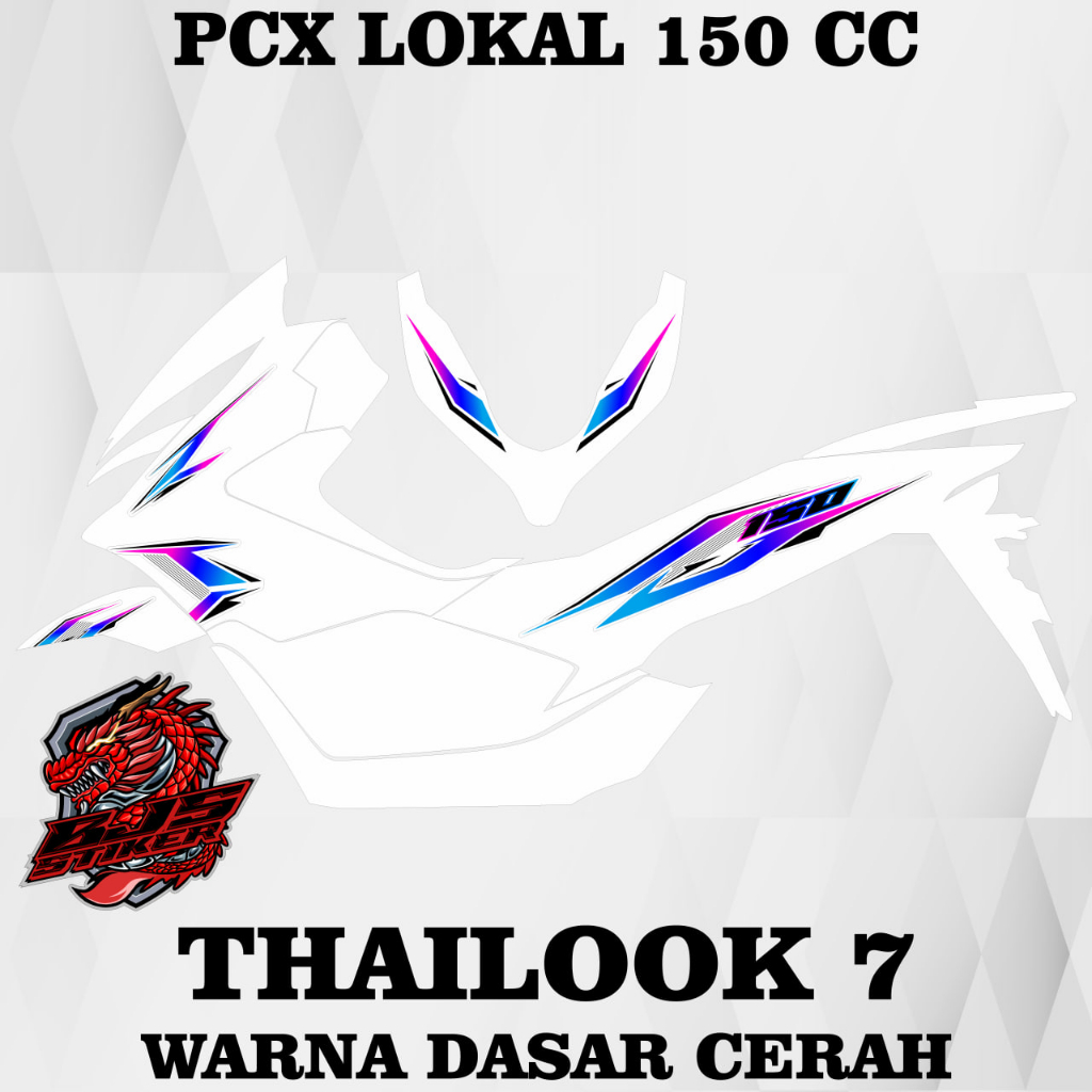 Striping  PCX LOKAL 150 - Stiker Decal TRANSPARAN UV PCX LOKAL 150 PCX 150 T7