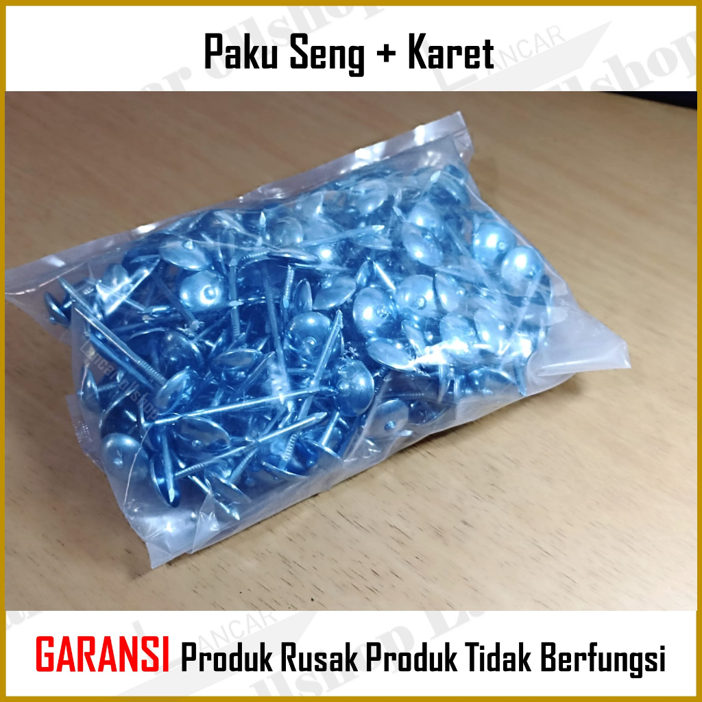 PAKET Paku Seng Asbes Payung 5 Cm 2 Inch Harga 1 Pack + Karet Paku Payung Atap Spandek