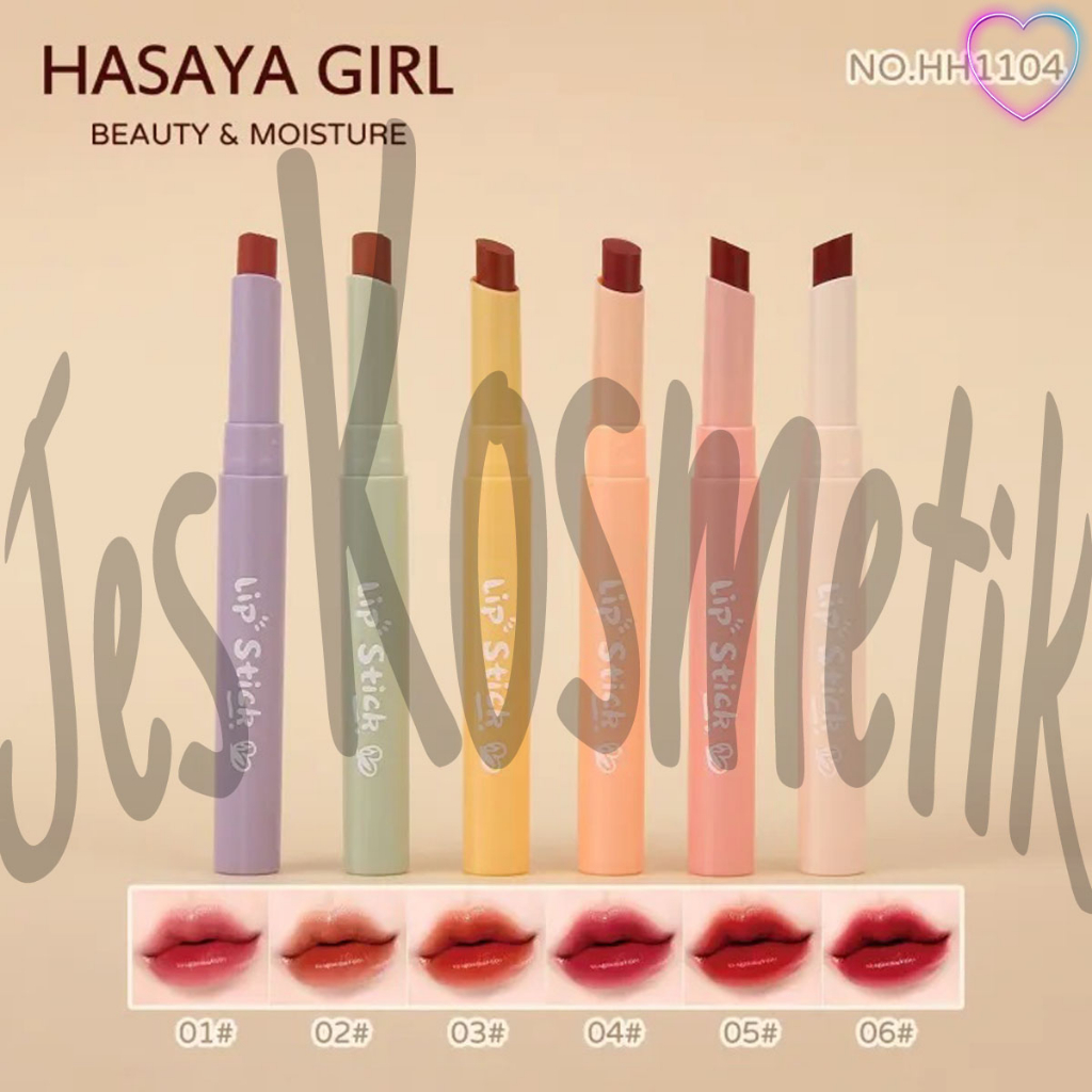 Hasaya Girl Lipstik Beauty &amp; Moisture Lipstick [1 SET isi 6 PCS] / Grosir Kosmetik