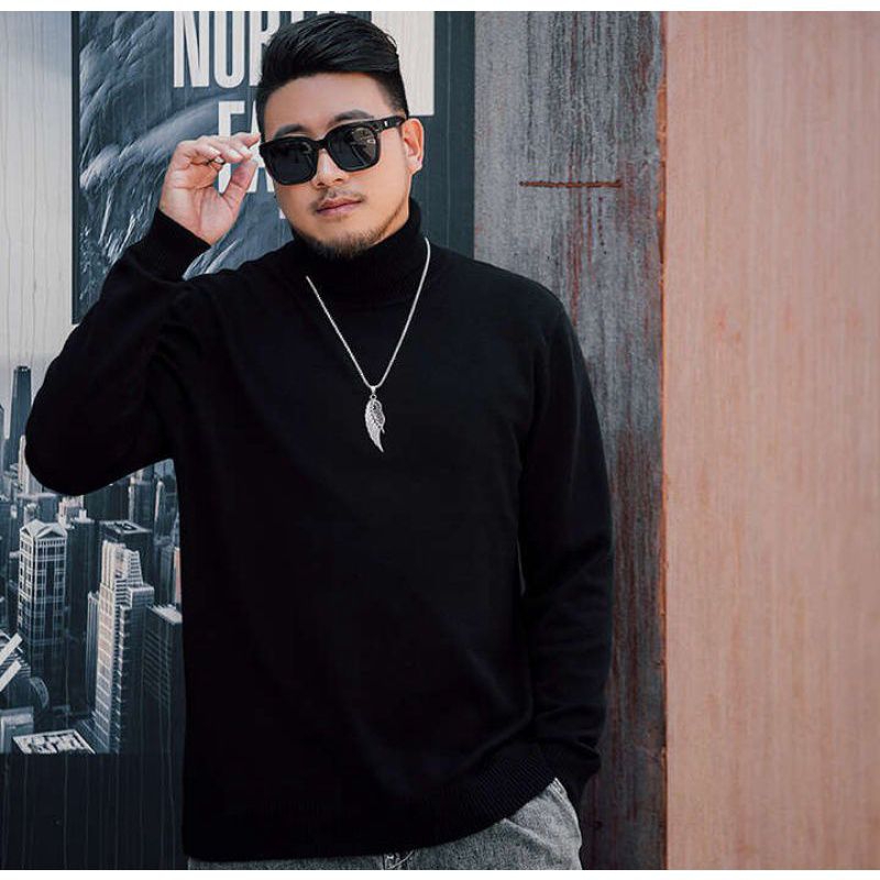 BIG SIZE Ukuran XXL JUMBO KAOS TURTLENECK PRIA LENGAN PANJANG LEHER TINGGI