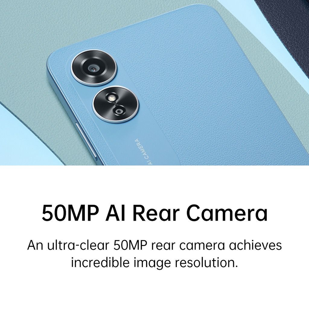 Oppo A17 6/128GB Smartphone New Series 50MP Ai Camera Premium Leather Design Garansi 1 Year