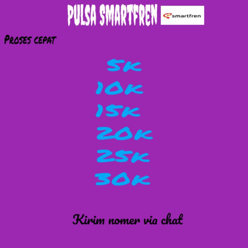 Pulsa Smartfren 5k,10k,15k,20k Reguler