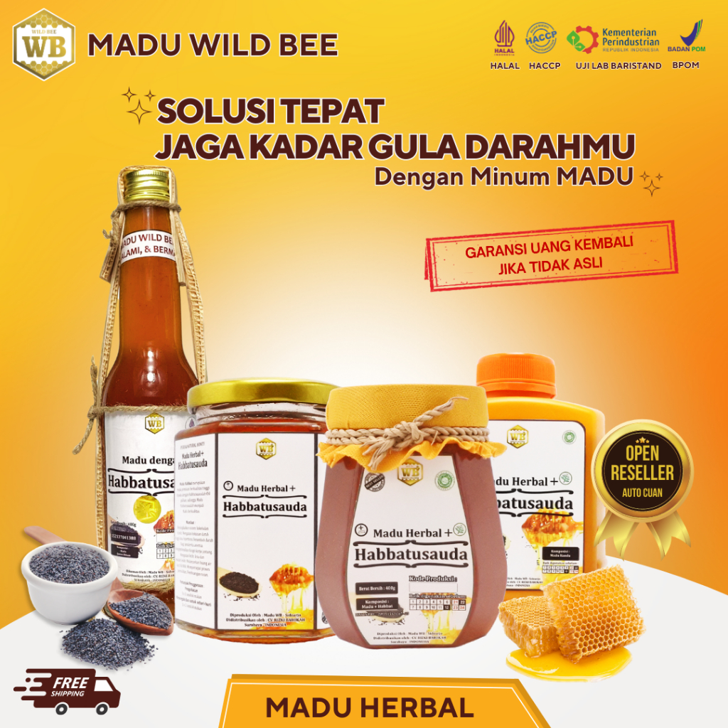 

Madu Habbatusauda Madu Herbal Asli 100% Wild Bee