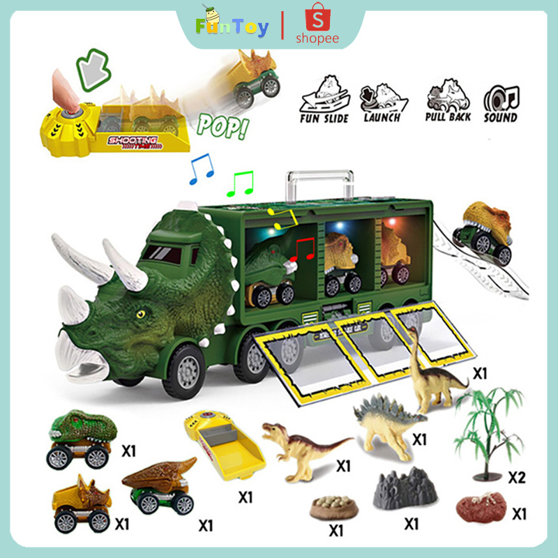 Funtoy Truk Mainan Dinosaurus Dengan Lampu Dan Musik