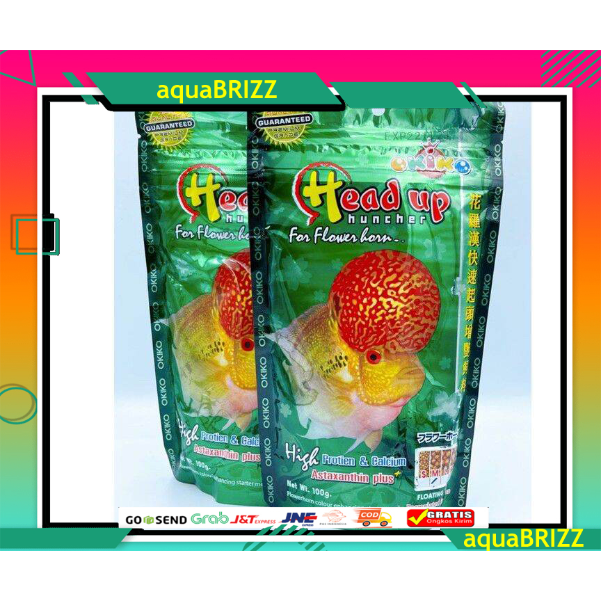 Okiko Head Up Huncher makanan pakan ikan louhan 100gr