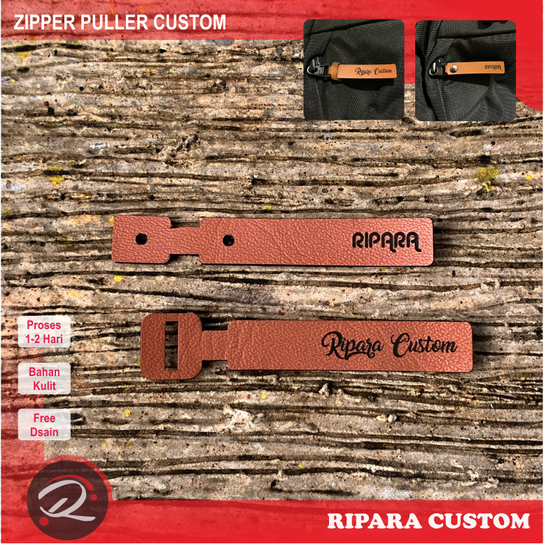 zipper puller kulit . zipper puller custom . kepala resleting . tarikan resleting