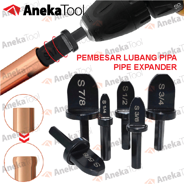 Alat Perbesar Pipa Tube Expander Pipe Expander Kuningan Tembaga 6 Pcs Peralatan Pemasangan AC