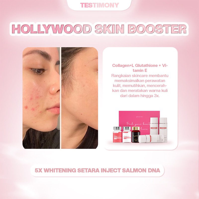 Glutaindo Hollywood Skin Booster / 15X Whitening Setara Inject Salmon DNA