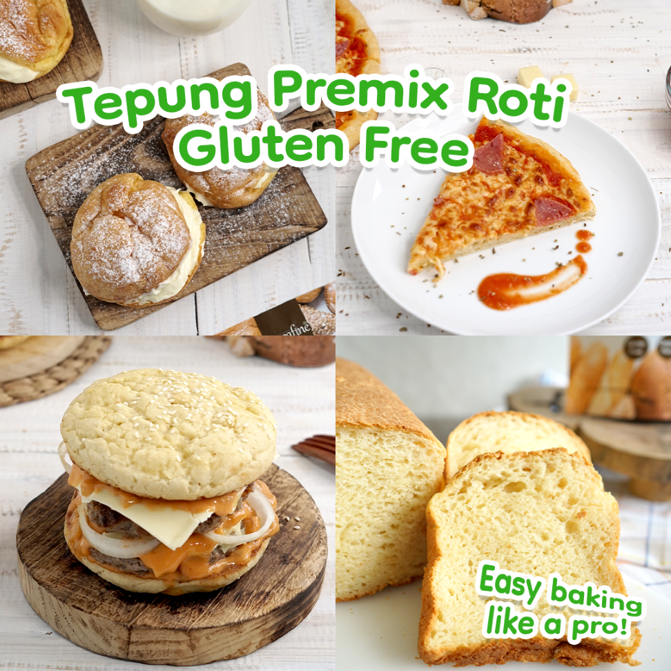 

Gluten Free Bread Flour - Untuk Membuat Roti Tawar - Donat Bun - Pizza Gluten Free - 420 gr - MOCAFINE by Rumah Mocaf