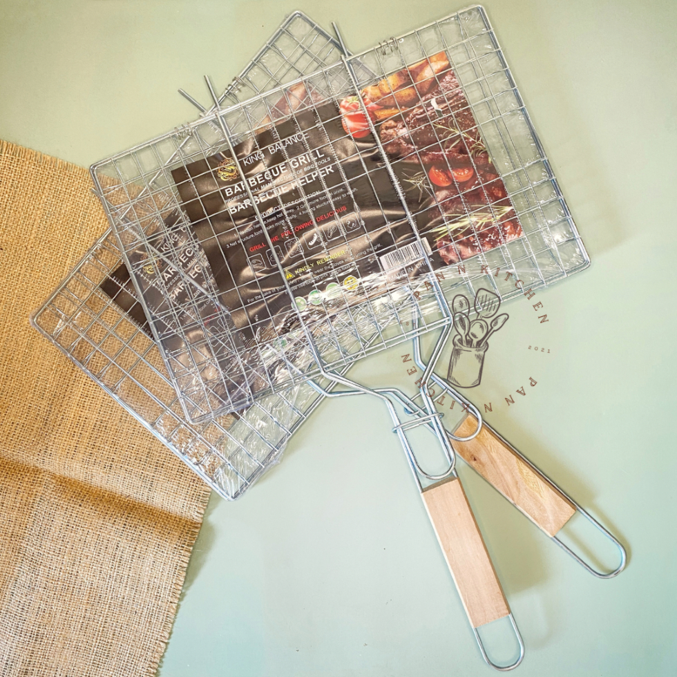 Panggangan Jepit Ikan Besar Gagang Kayu/ Japit Bakaran/ Panggangan Capit/ Bakaran Ikan Jepit Ikan Ba