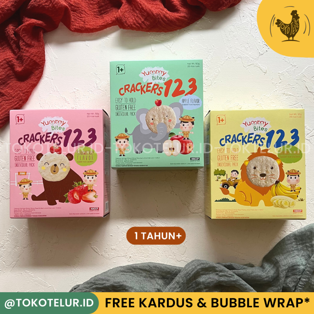 YUMMY BITES - 123 Snack Rice Crackers / Snack Bayi MPASI Cemilan Anak