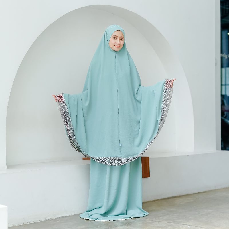 Mukena Crinkle Airflow DEASY Dewasa Polos 3in1 Jumbo Premium