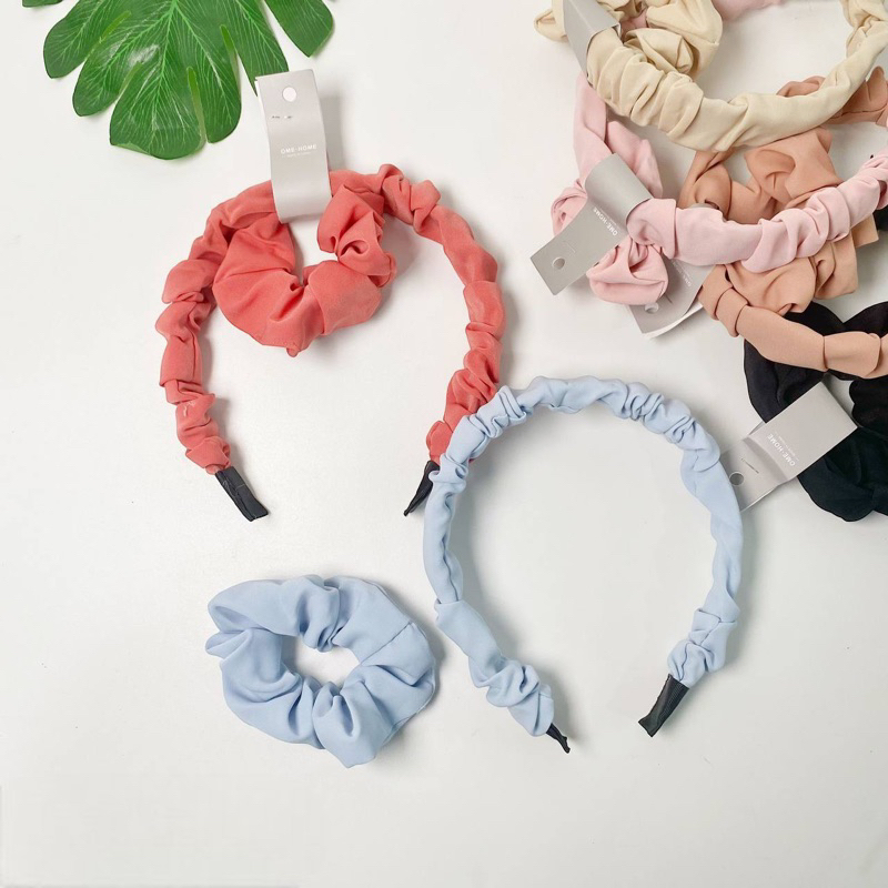 Bando Set Scrunchie / Bando Scrunchie + Ikat Rambut / Bando Wanita Murah