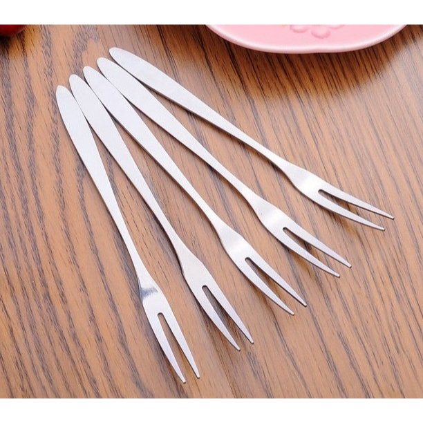 U0341 Garpu Mini Stainless Steel Fruit Fork Alat Makan Buah dan Kue