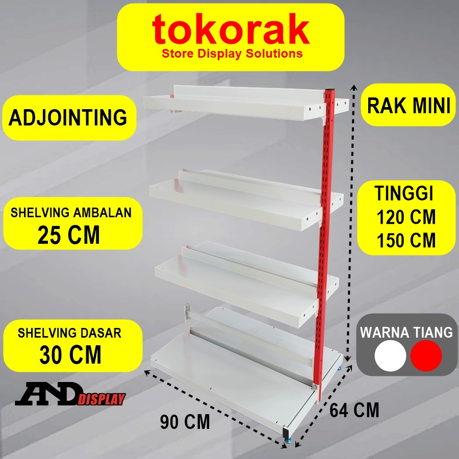 RAK MINIMARKET SUPERMARKET DOUBLE ADJOINTING MINI PLG 25 CM RAK GONDOLA ISLAND ANDDISPLAY