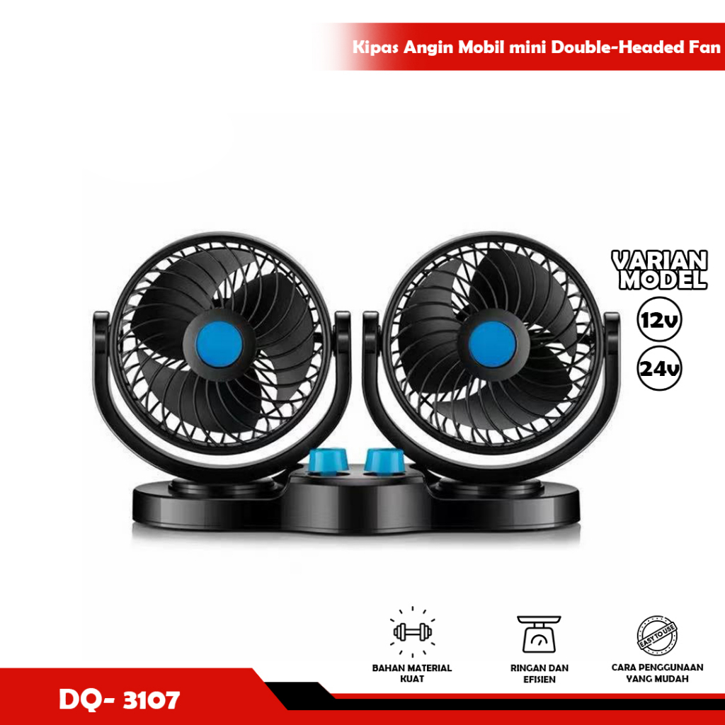 Kipas Angin Mobil mini Double-Headed Fan Aksesoris Mobil Interior YOYOSOO