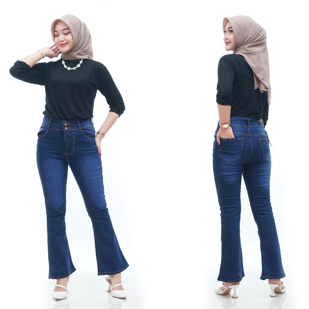 Highwaist Cutbray Strech Premium Button 2 Big Size 27-42