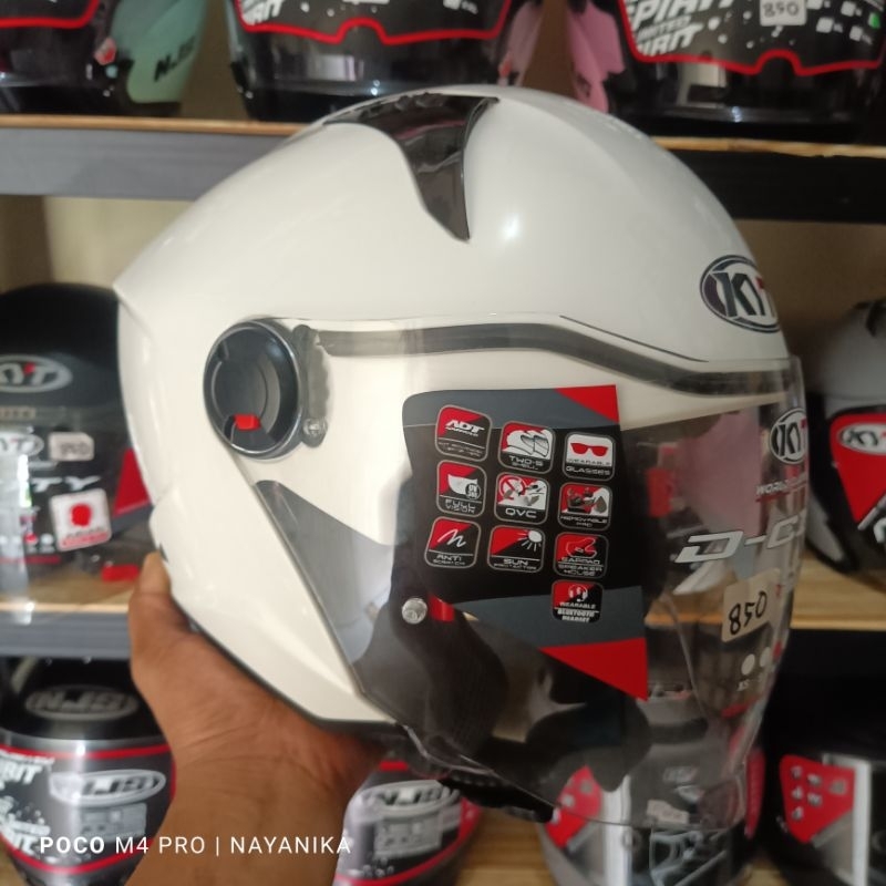 HELM KYT D CITY WHITE PEARL PUTIH GLOSSY