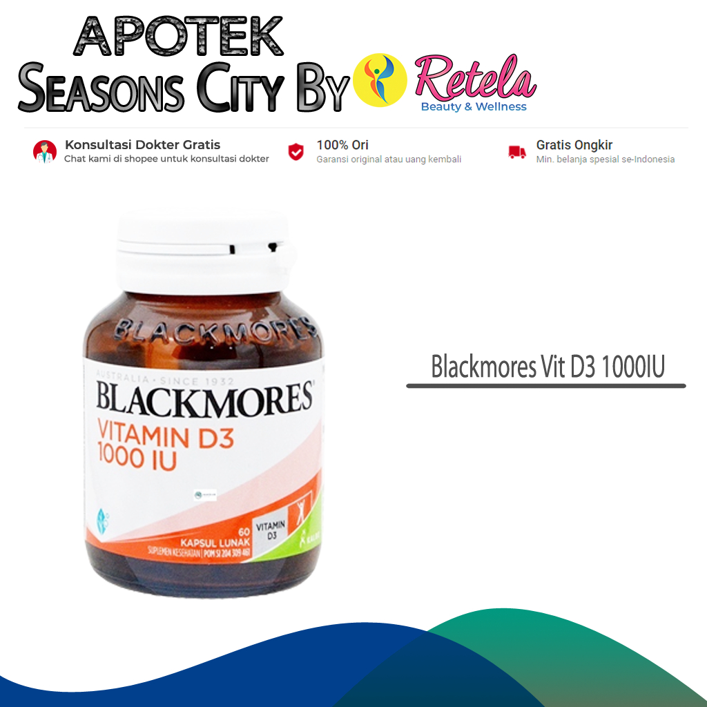 Blackmores Vit D3 1000IU 60 Kapsul