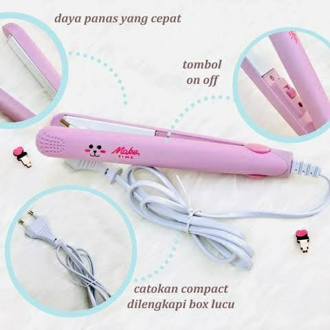 Alat Catok Mini Catokan Mini Alat Catok Rambut Mini 1Set 2 in 1 Rambut Lurus dan Keriting Good Quality