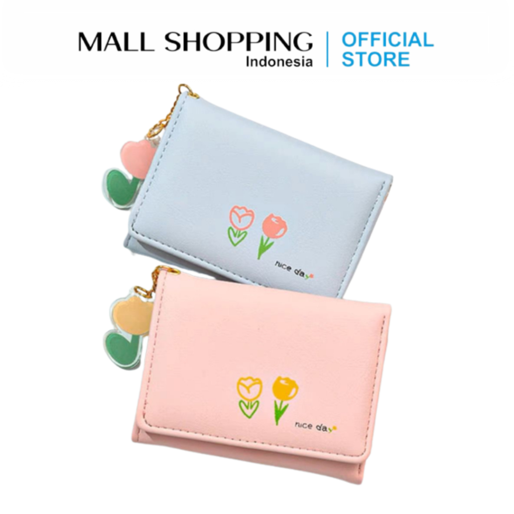 DOMPET LIPAT WANITA DOMPET MINI DOMPET WANITA A89 MOTIF BUNGA LUCU FASHION WALLET MALLSHOP