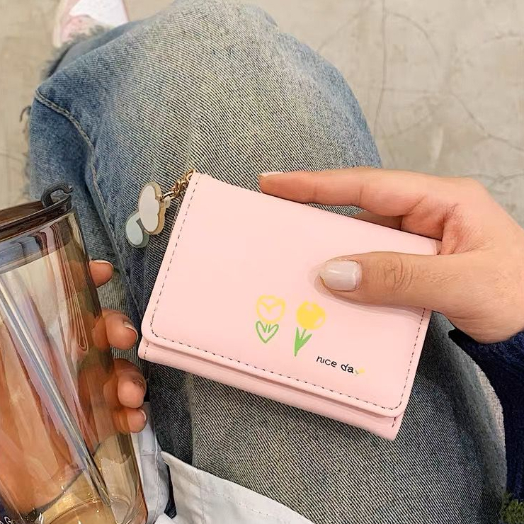 DOMPET LIPAT WANITA DOMPET MINI DOMPET WANITA A89 MOTIF BUNGA LUCU FASHION WALLET MALLSHOP