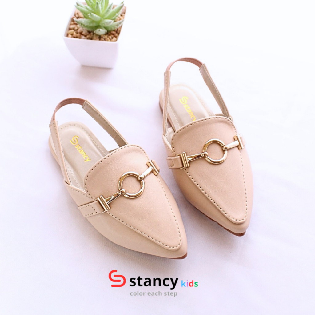 Stancy Kids x janitra Sepatu Sandal Anak Fashion casual  premium  Slipper albani bahan polos sol karet dan acc  logam