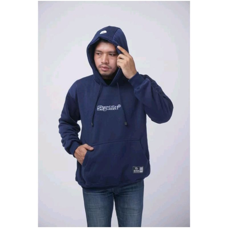 SKYWHITE HOODIE ZIPPER SWEATER BAHAN GRAMASI 280 UNISEX