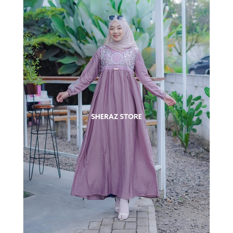 Gamis Bordir Jumbo Ld 120 130 140 SAKILA MAXI S M L XL XXL XXXL 5L Bahan Polo Linen Premium Terbaru