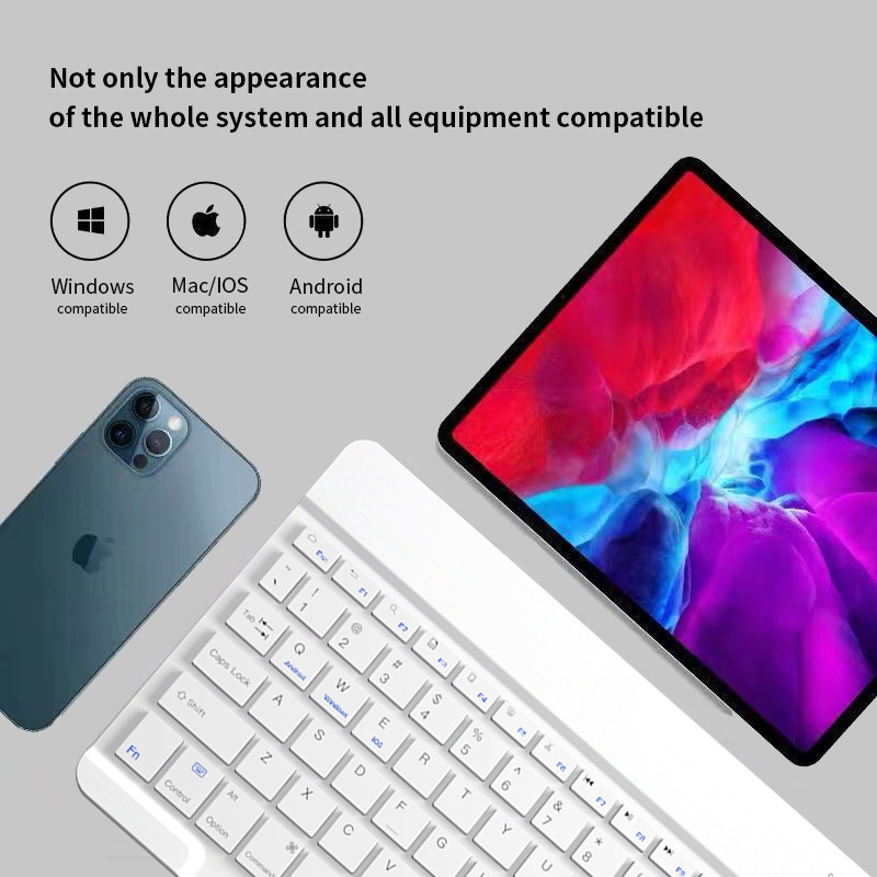 Actual【COD】2nd gen Pro 10 Inch 3 in 1 Wireless Bluetooth Keyboard Mouse Set Lightweight Portable For iPad Samsung Xiaomi Phone