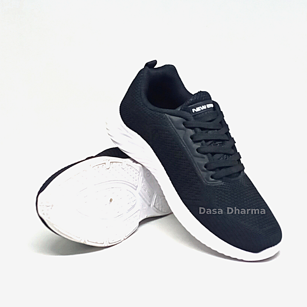 Sepatu New Era Aston 02 Pria Sneakers Olahraga Sekolah Hitam Putih Size 39 - 43