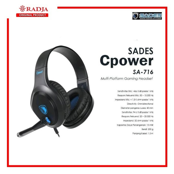 Sades C-POWER SA-716 Gaming Headset Headphone Gaming