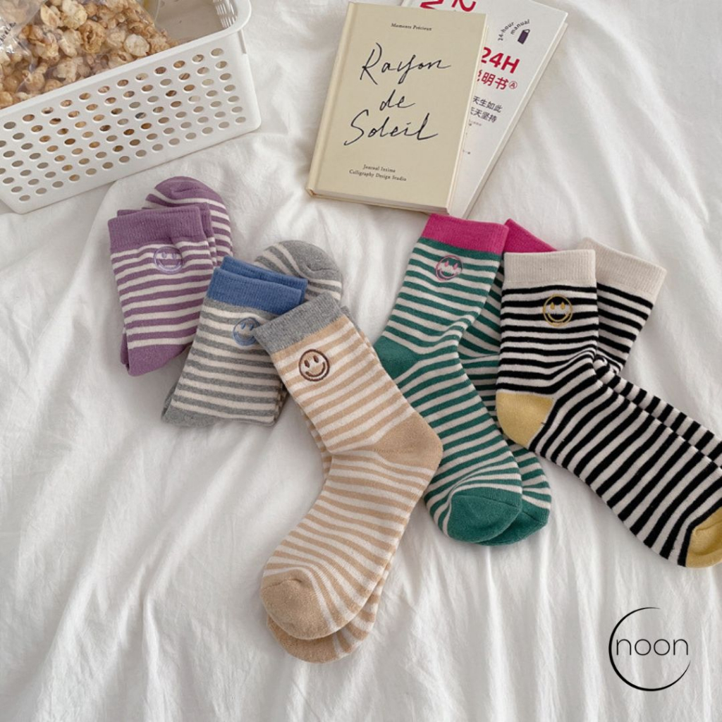 NOON ( say 'sleeep!' / '잠!' ) Kaos Kaki Tidur Tebal Hangat Winters Socks Panjang Sebetis Wanita Korea Motif Lucu Anti Slip Korean Bulu Style Polos SMA Yoga Miniso Muslimah Sekolah Korea Olahraga Perempuan Motif Imut Import Grosir Lusinan Murah