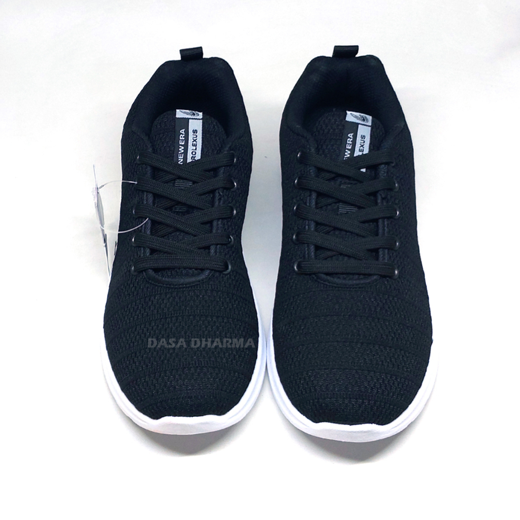 Sepatu New Era Daniel 01 L Sneakers Sekolah Pria Hitam Putih Size 39 - 43