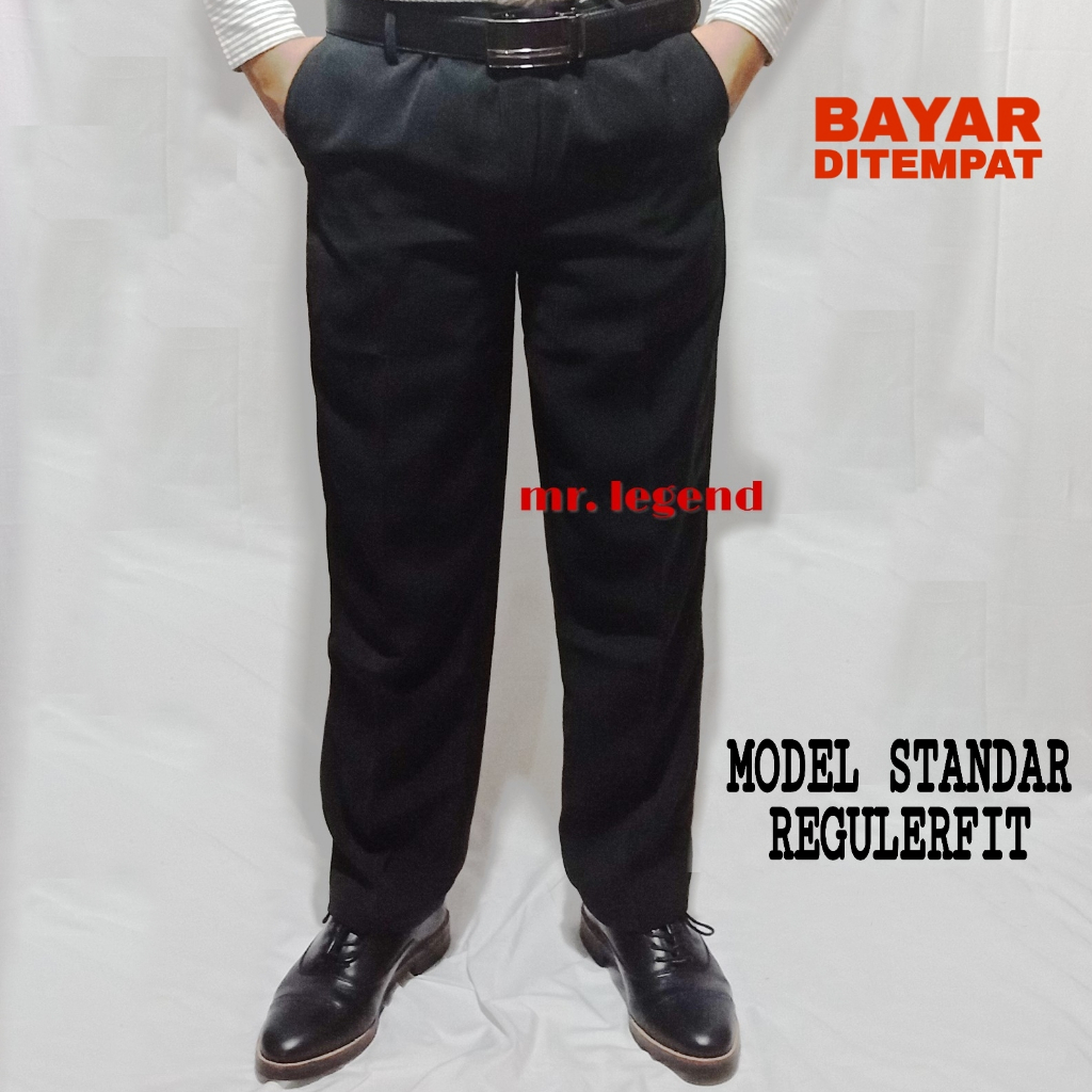 Mr.legend Celana formal pria HITAM REGULERFIT / STANDAR