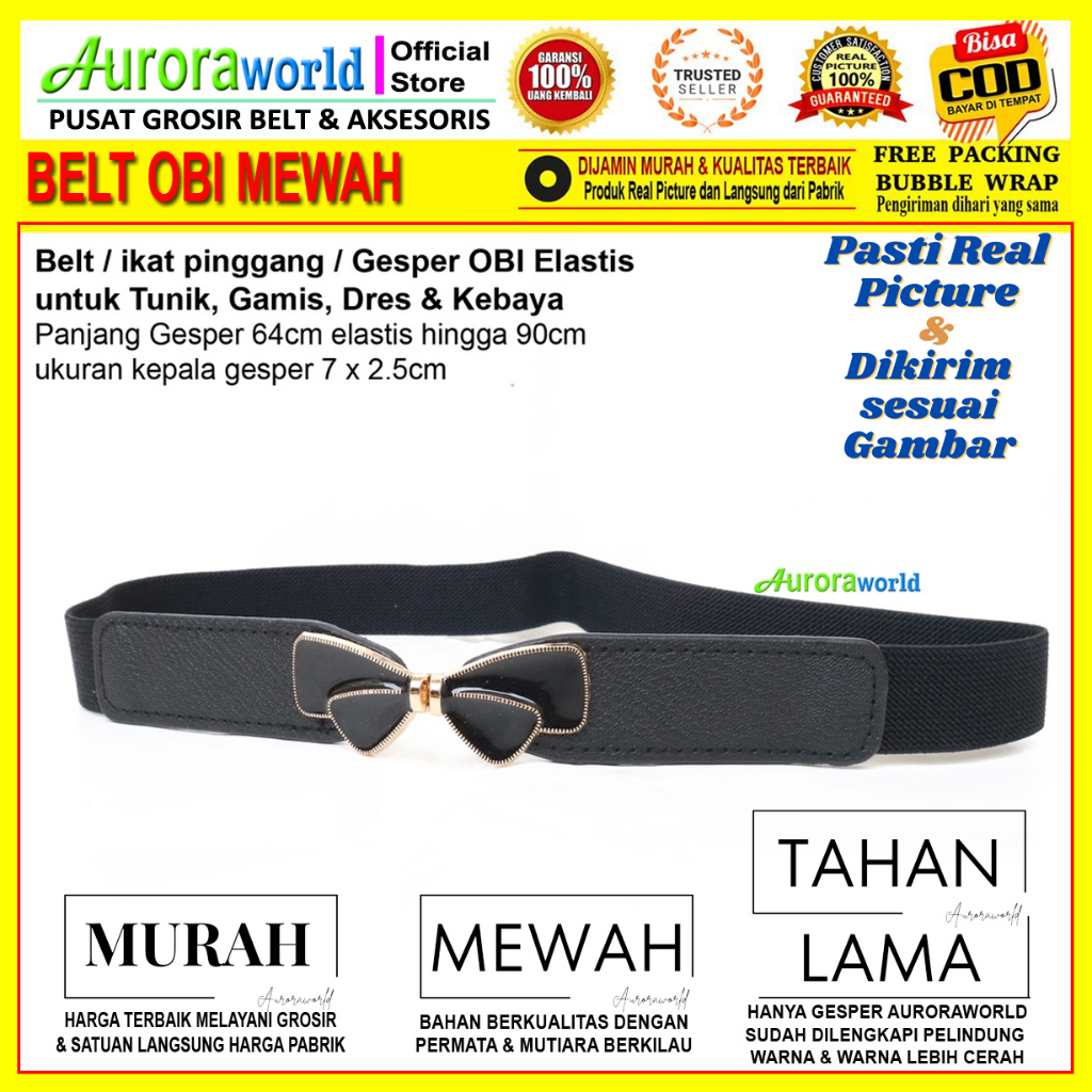 AURORAWORLD Belt OBI perempuan terbaru Gesper cewek ikat Pinggang elastis wanita Sabuk Mewah Korea untuk Dress Tunik Gaun Terbaru bisa COD