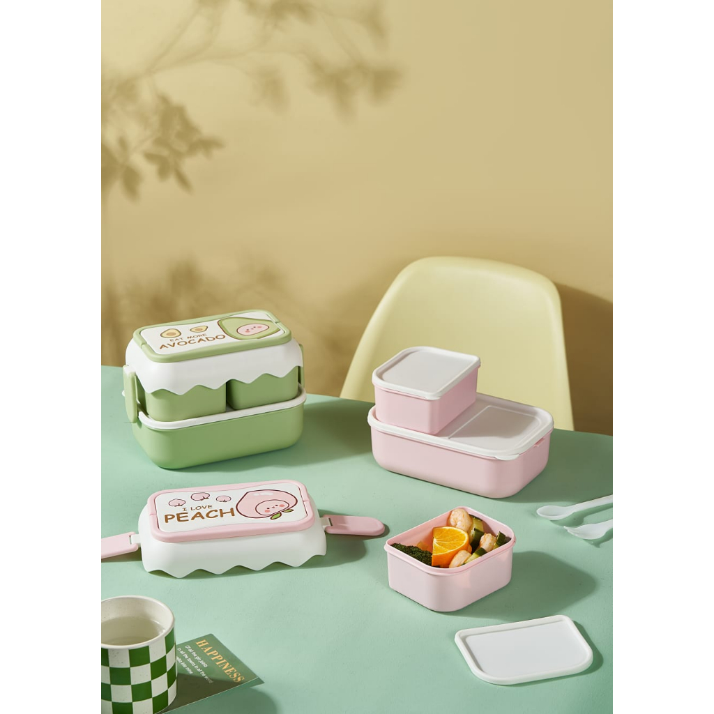 LUNCHBOX//KOTAK MAKAN PERSEGI DUA TINGKAT KD6363